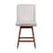Armen Living Stancoste Swivel Counter Stool in Brown Oak Wood Finish with Beige Fabric 840254332157 - alternate 5